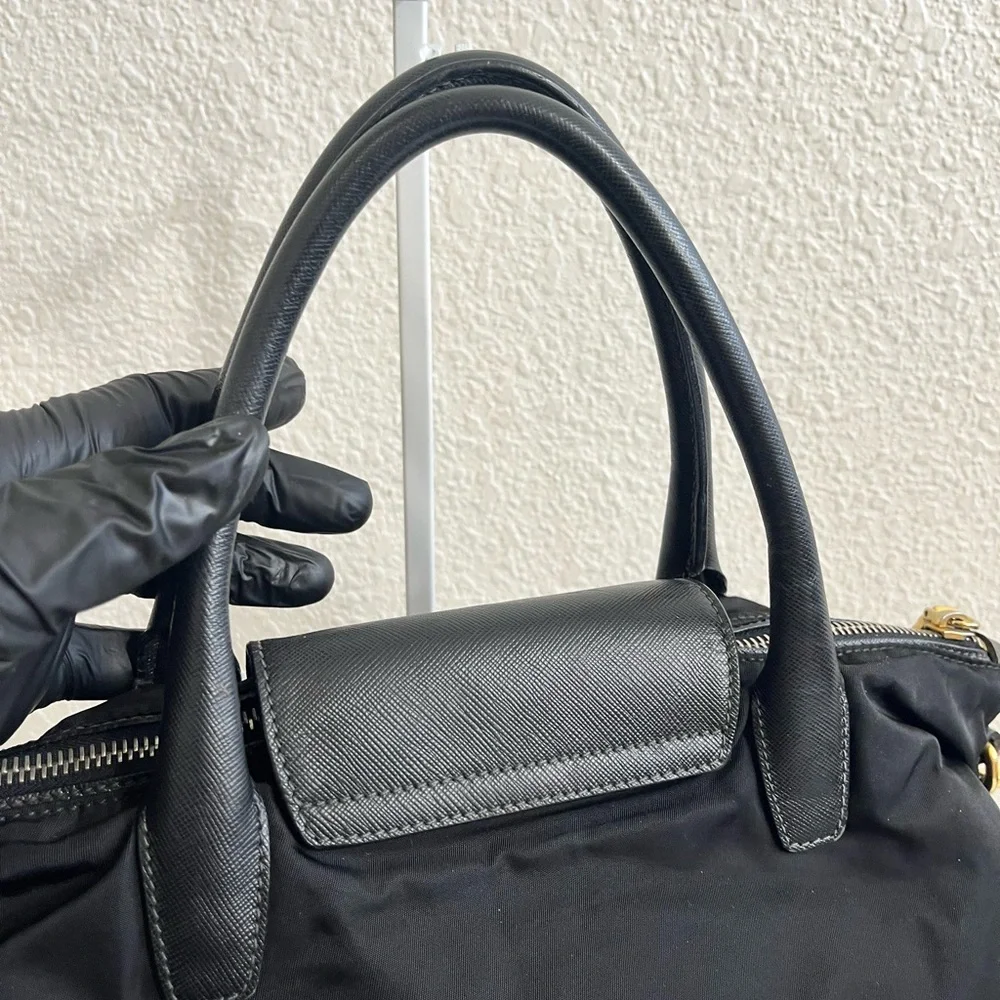 Prada Black Nylon Tote with Gold Hardware - Picture 11 of 16